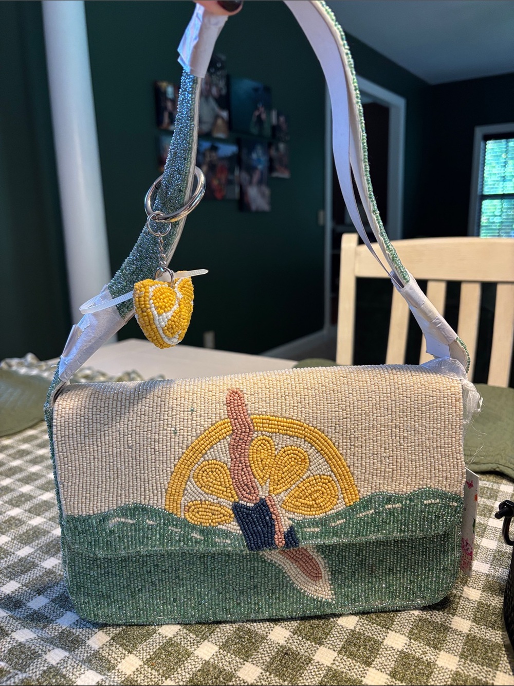 NWT Lemon Diver Beaded Bag with Lemon Bag Charm Made in India